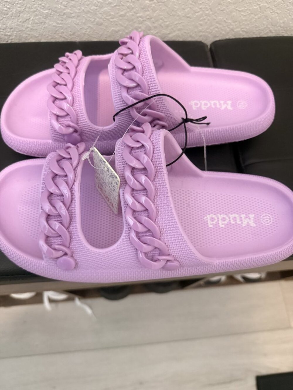 Mudd Purple Chain Slides Slides Size 10: Color Purple, Womens
